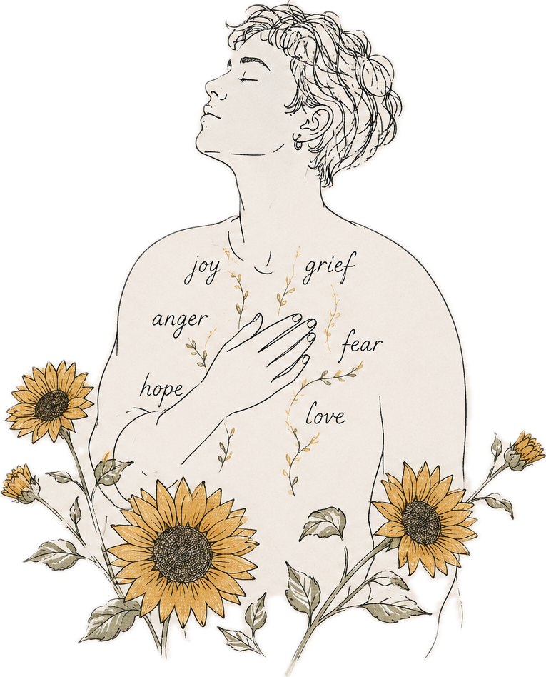 Emotions, feelings, notice, name, acknowledge, be with all your feelings